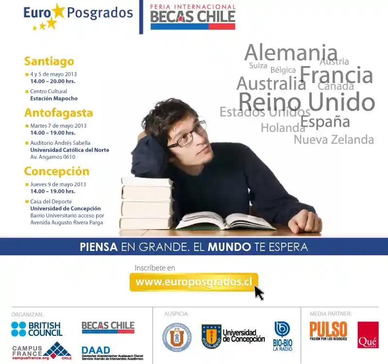 Invitación a la EuroPosgrados Feria Internacional Becas Chile