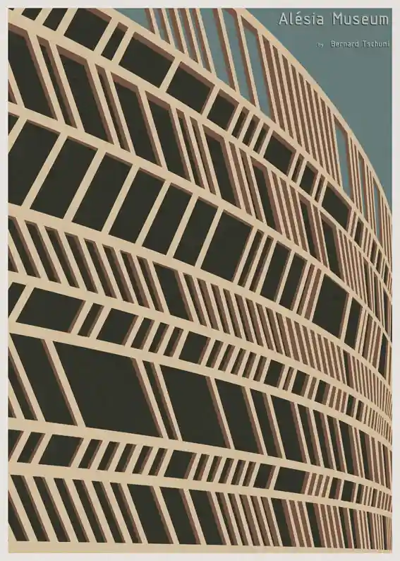 Iconos de la arquitectura en afiche
