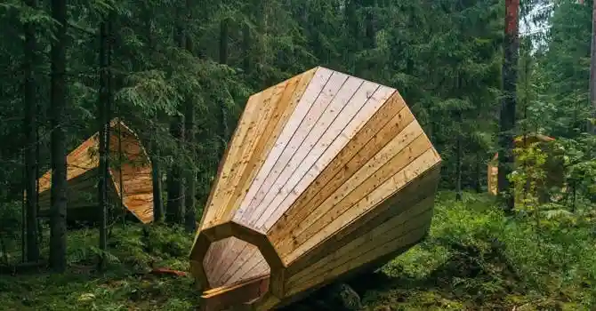 Gigantic Wooden Megaphones Amplify Forest Sounds