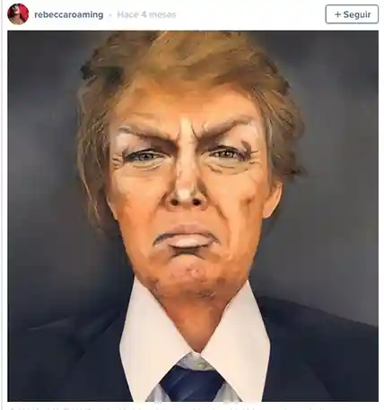 Maquilladora caricaturiza a personajes famosos en su propia cara