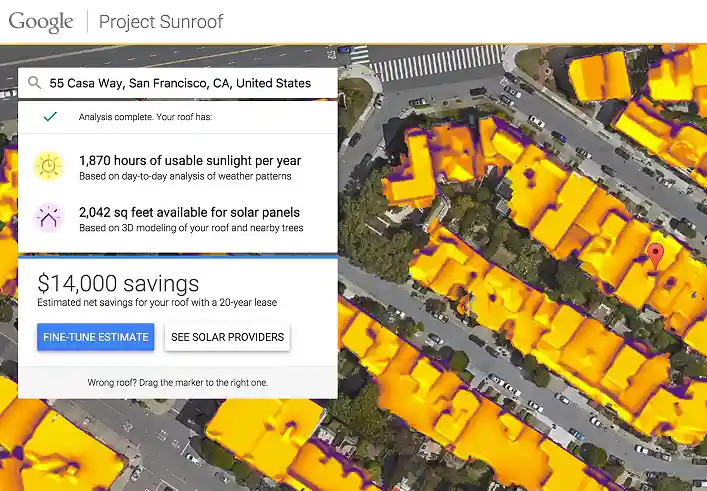 Sunroof: el proyecto de Google que te informa de la cantidad de energía solar que recibe el techo de tu casa en un año