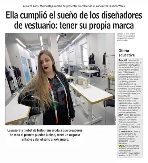 Ella cumplió el sueño de los diseñadores de vestuario: tener su propia marca